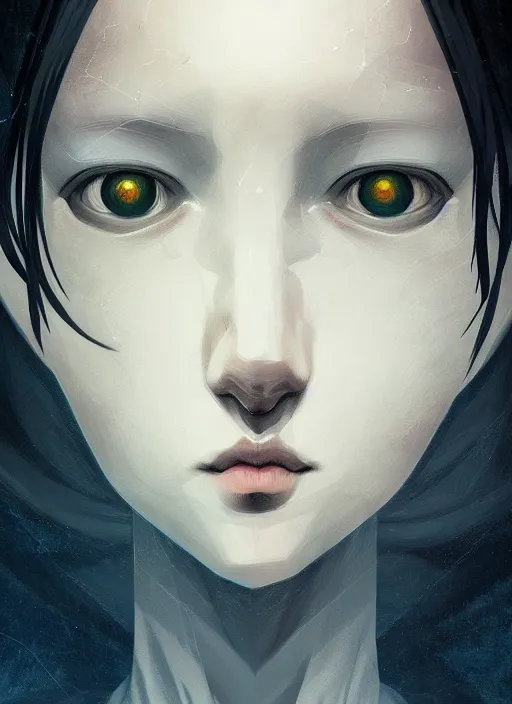 Image similar to symmetry!! portrait of lain, serial experiments : lain, intricate, elegant, highly detailed, digital painting, artstation, concept art, smooth, sharp focus, illustration, anato finnstark, anna kovalevskaya, pablo hurtado de mendoza, marton gyula kiss ( kimagu )