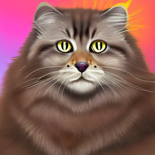 Prompt: Detailed shiny Siberian cat sitting on the moon, digital art