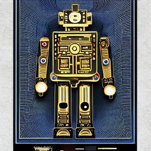 Image similar to intricate transformer clockwork robot made of microcircuitry by dan mumford