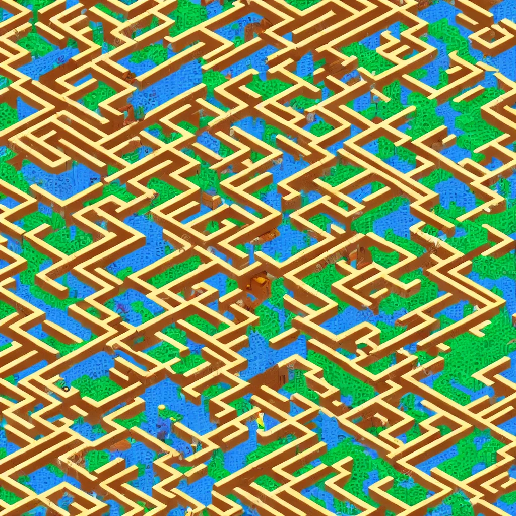 Image similar to wimmelbilder maze made of arcade donkey kong mario ladders, isometric, very sharp