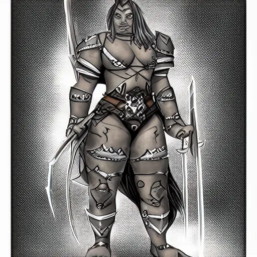 Prompt: orcish warrior design shee.