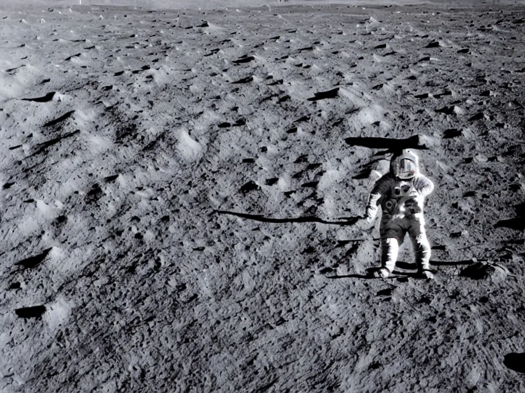 Prompt: David Attenborough on the moon