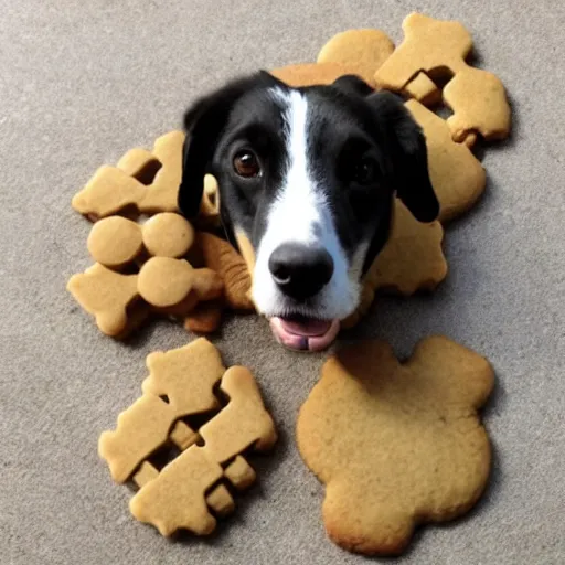 Prompt: a dog made of cookies