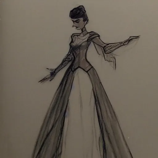 Image similar to milt kahl sketch of victoria justice as princess padme from star wars episode 3