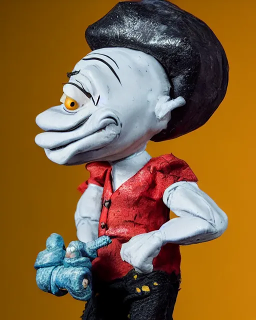 Prompt: an papier mache popeye by tim burton, realistic, very detailed, complex, intricate, studio lighting, bokeh, sigma 5 0 mm f 1. 4