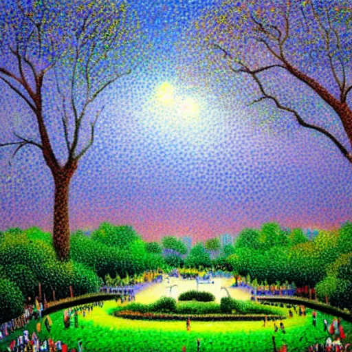 Image similar to Central park, Pointillism, Central park new york city, trending on artstation