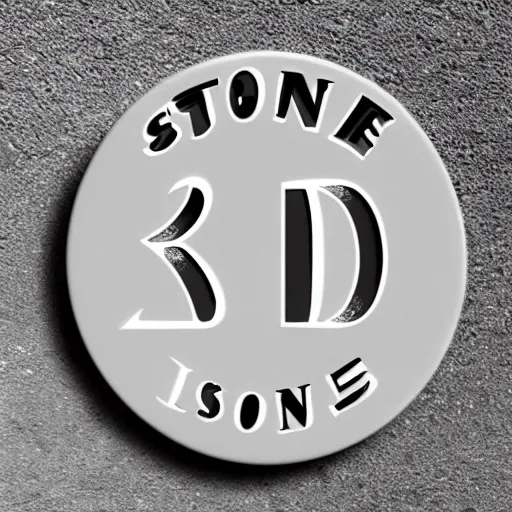 Prompt: stone logo, art style 1960