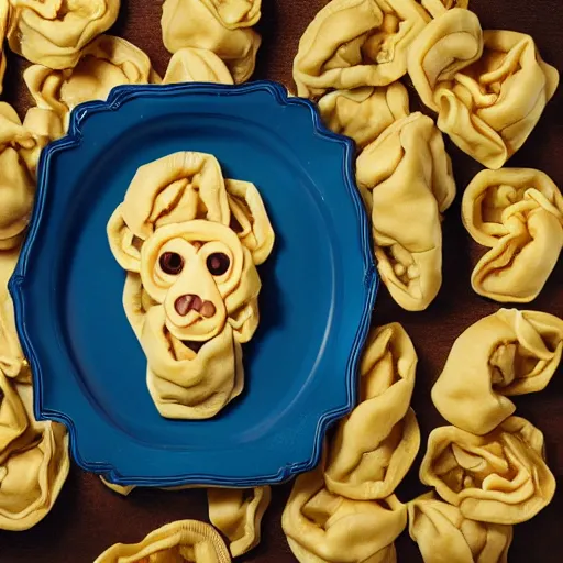 Prompt: portrait of a man made of tortellini, photographed by terry richardson