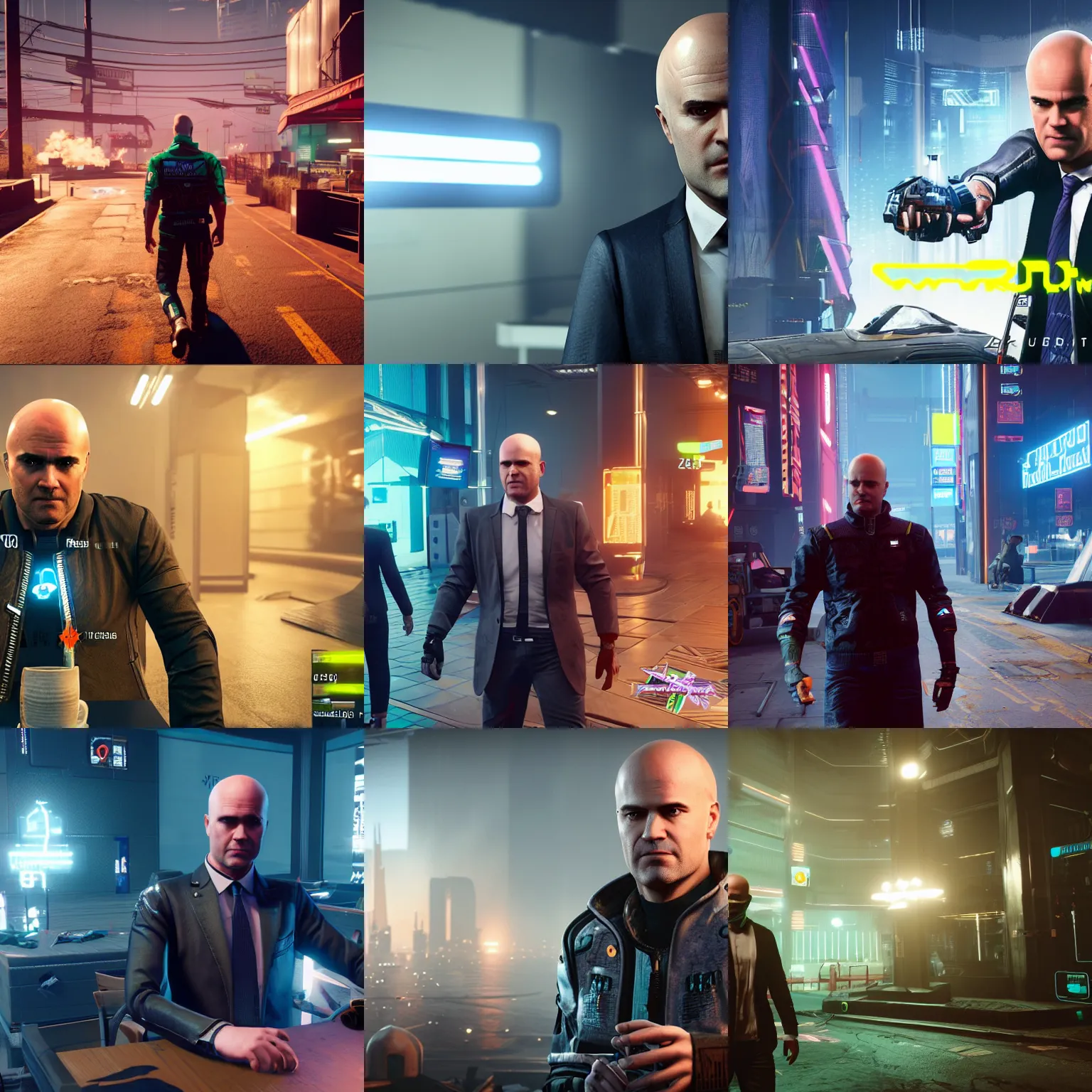 Prompt: Fredrik Reinfeldt in Cyberpunk 2077, Gameplay Screenshot, detailed
