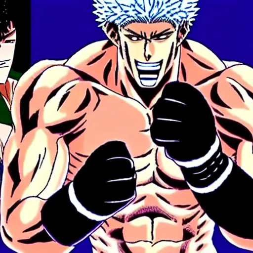 Prompt: yujiro hanma ready to fight baki hanma 4 k