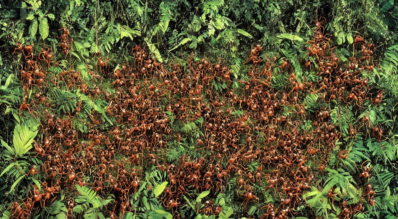 Image similar to an incredible surrealist mix of human and ants in the jungle, by the best photographer of national geographic, scientific photo, hight quality, realistic light, kodachrome 6 4, hiperdetailed