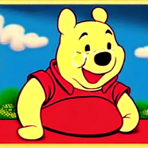 Prompt: Winnie the Pooh with the face of Xi Jinping, cartoon, caricature