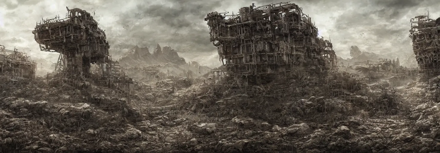Image similar to wastelands, photo realistic, very detailed, trending on pixiv