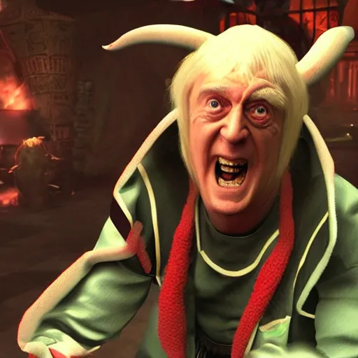 Image similar to jimmy savile as mortal kombat goro, unreal engine, realistic,