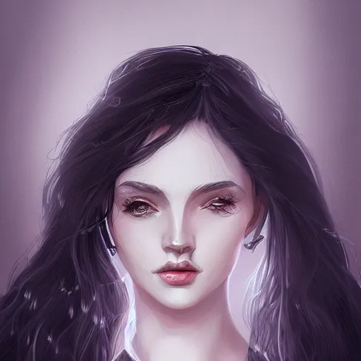 Prompt: portrait, woman with black hair, the lady of ash, elegant, fantasy, artstation, illustration, intricate, sharp focus, digital painting