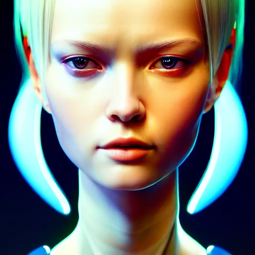 Image similar to a extremely detailed digital painting of a highly complex humanoid android woman with integrated cybernetic modifications, art by ilya kuvshinov, trending on cgsociety, computer art, ilya kuvshinov, artstation hd, artstation hq, photo realistic, hyperrealism, soft light, cinematography photo, ray tracing, unreal engine 5