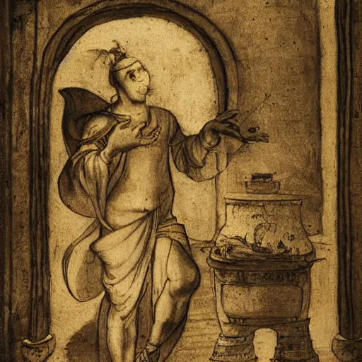 Prompt: genie escapes the lantern by davinci