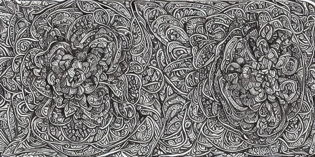 Image similar to highly detailed, intricate line art, depiction of americana imagery among roses and mandalas, 4 k, ultra detailed