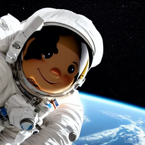 Prompt: astronaut walking in space. 3D pixar animation frame