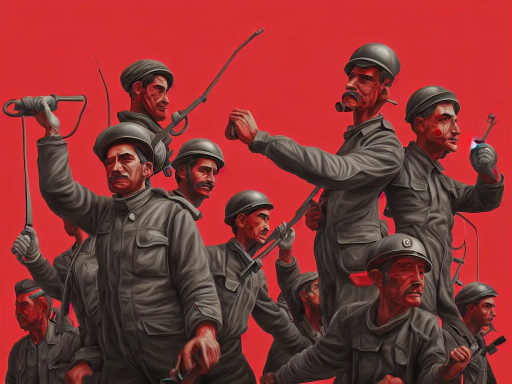 Image similar to the proletariat taking over the means of production in sao paulo, digital painting, highly detailed, 4 k, art by miguel alandia pantoja