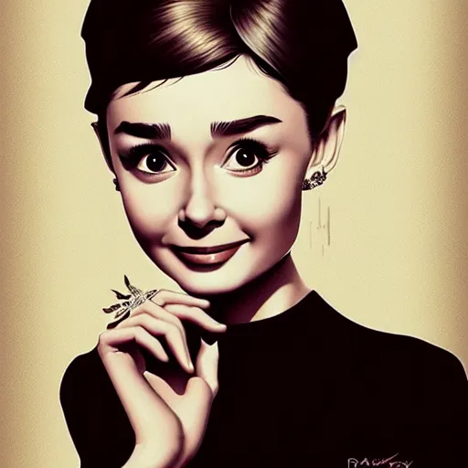 Prompt: audrey hepburn, different movie scenes, intricate, elegant, highly detailed, digital painting, artstation, matte, illustration, art by artgerm, greg rutkowski, loish, rhads, ferdinand knab, makoto shinkai, lois van baarle, ilya kuvshinov, rossdraws, tom bagshaw