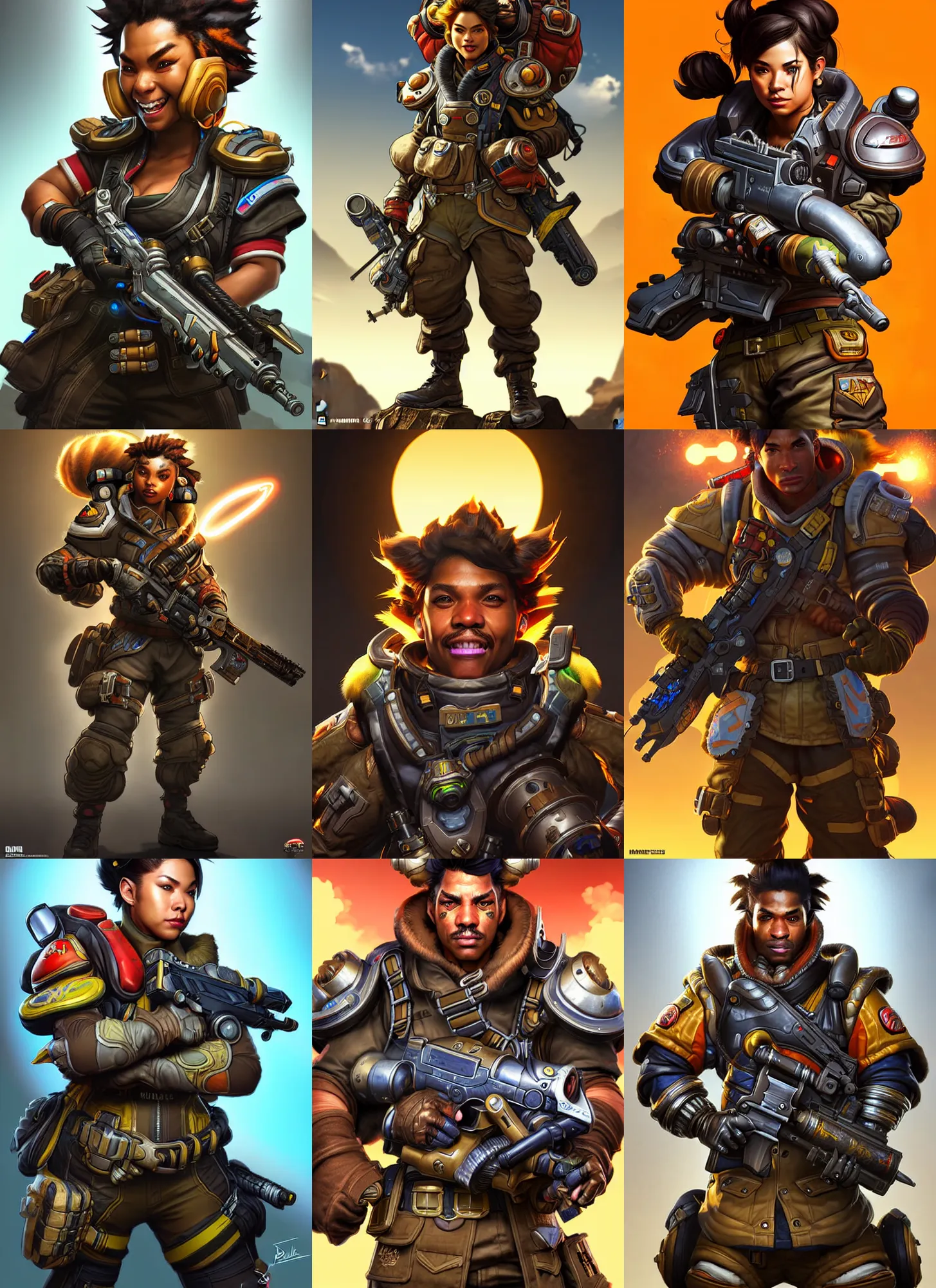Prompt: Bowser Gunner as an Apex Legends character digital illustration portrait design by, Mark Brooks and Brad Kunkle detailed, gorgeous lighting, wide angle action dynamic portrait