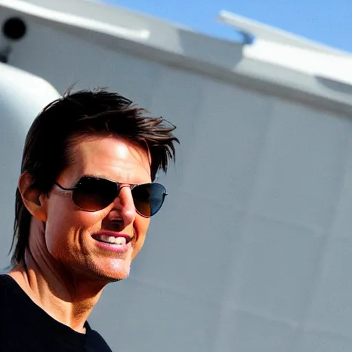 Image similar to tom cruise cruising on a cruise ship