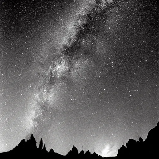 Image similar to stunning photograph of the milky way taken by ansel adams
