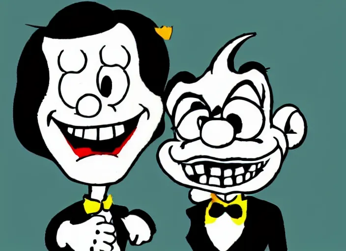 Prompt: jim carrey in the style of cuphead