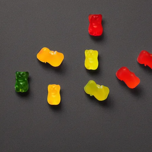 Prompt: original design concept of a minimalist packaging for gummy bears, studio lighting, minimalist style