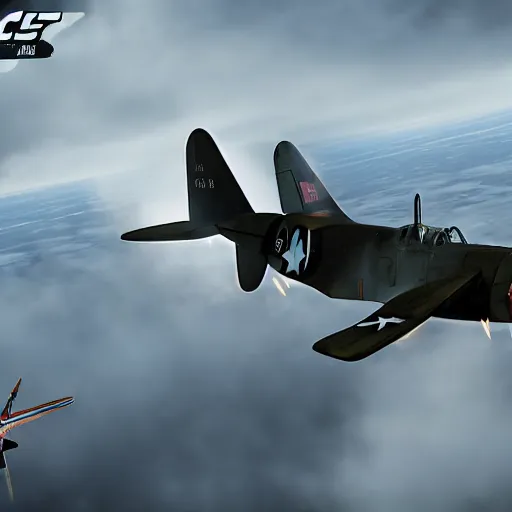 Image similar to an epic dogfight between a p 3 8 lightning, p - 6 1 black widow, full color, 8 k cinematic photography, explosions in the background, parachutes, ultra realistic digital art, unreal engine, style of keith ferris