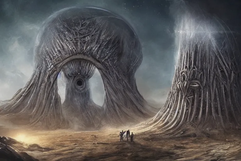 Prompt: the end of the universe, big crunch, end times apocalypse y yjessica rossier and hr giger