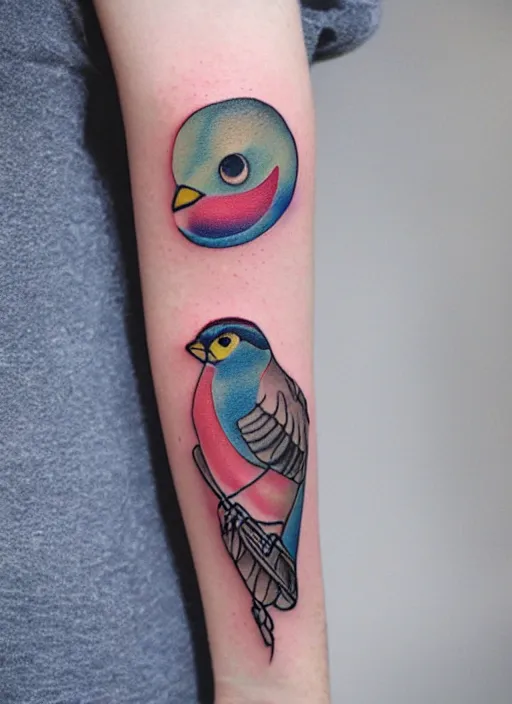 sailor blue bird tattoo