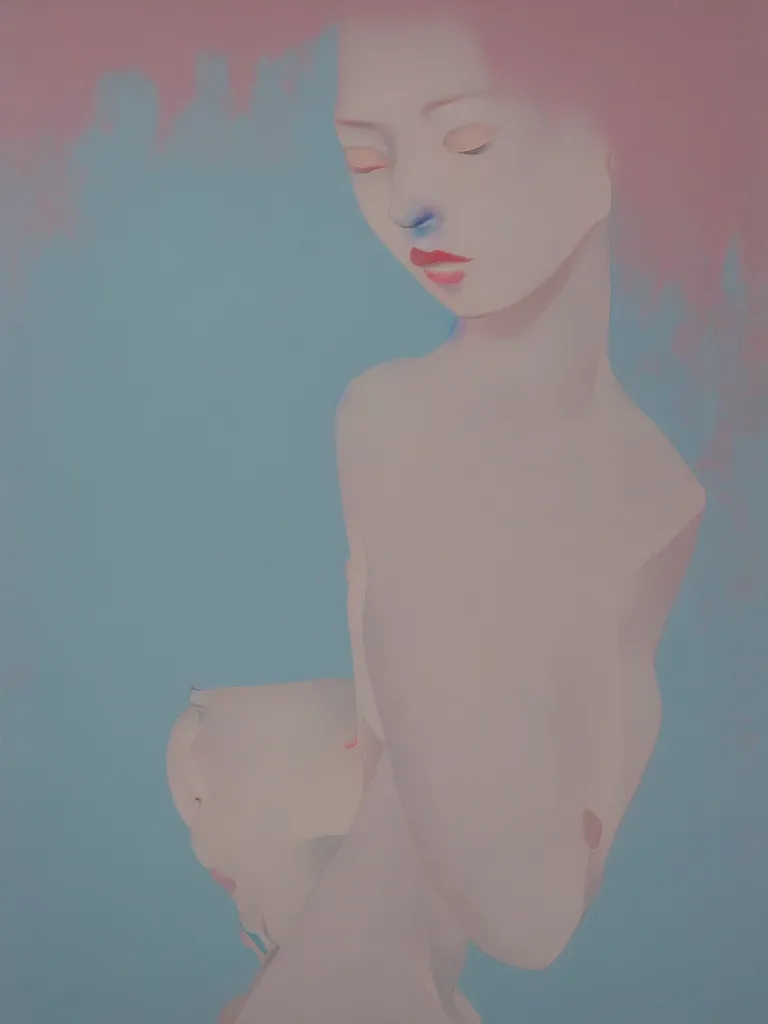 Prompt: neo - pop fine art figurative painting by yoshitomo nara in an aesthetically pleasing natural and pastel color tones, modern pop culture influences