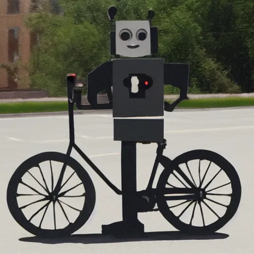 Prompt: robot on a bike