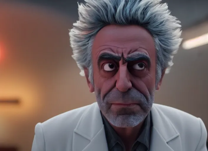 Image similar to film still of rick sanchez in the new scifi movie 4 k