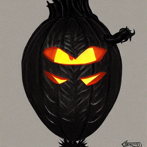 Prompt: pumpkin with black smoke coming from its eyes, high detail, concept art, fantasy art, computer art