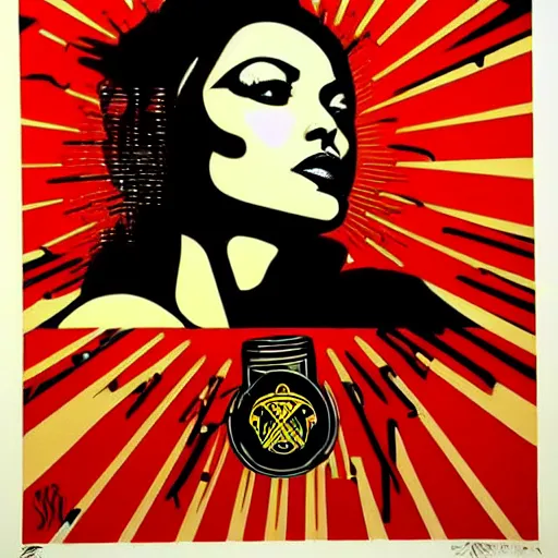 Image similar to graffiti, splash painting by shepard fairey