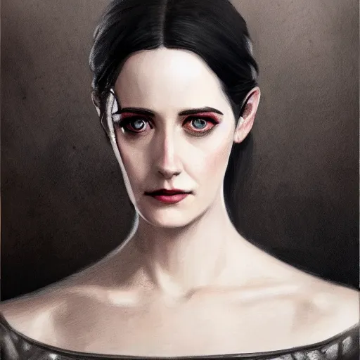 Prompt: portrait painting iris von everec, eva green, the witcher, artstation, detailed