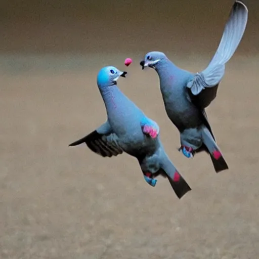 Image similar to dancing pigeons, who dance