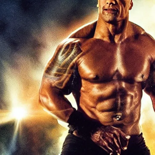 Prompt: dwayne the rock johnson as a cyclops