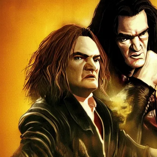 Image similar to quentin tarantino in the video game elden ring