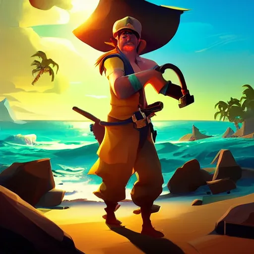 Image similar to painting treasure on sea of thieves game smooth median photoshop filter cutout vector, behance hd by jesper ejsing, by rhads, makoto shinkai and lois van baarle, ilya kuvshinov, rossdraws global illumination