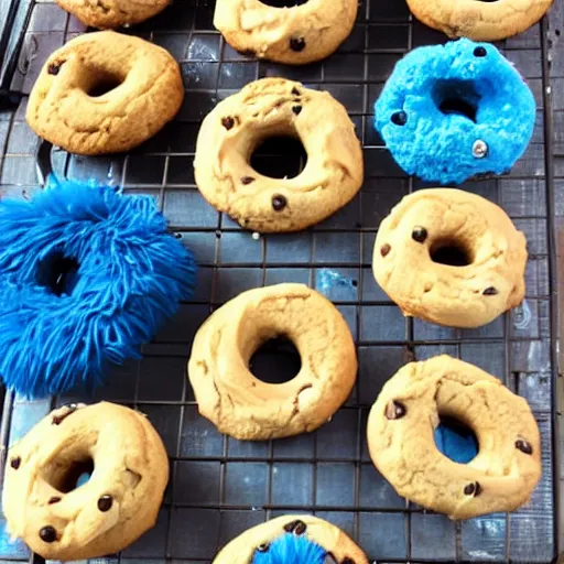 Image similar to cookie monster donuts