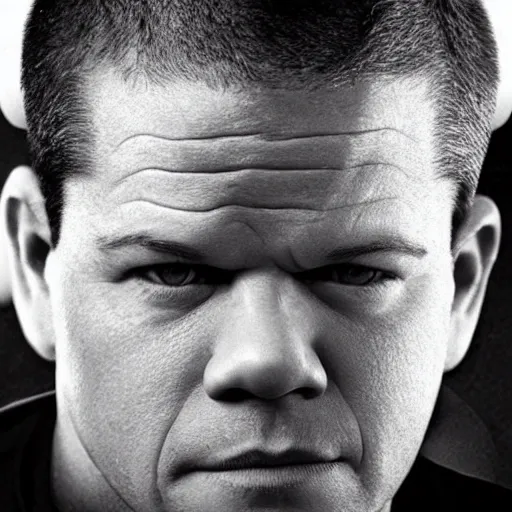 Image similar to bald matt damon