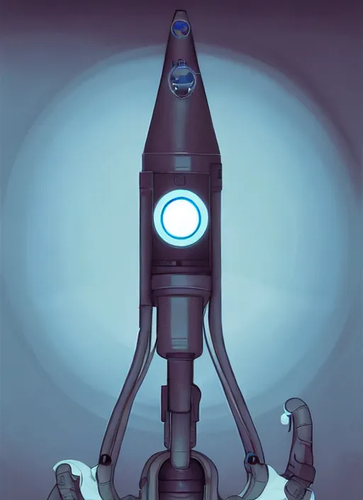 Image similar to poster artwork by Michael Whelan and Tomer Hanuka, of a product poster of the Portal Gun, from the game Portal 2, from Valve, Aperture Science, clean