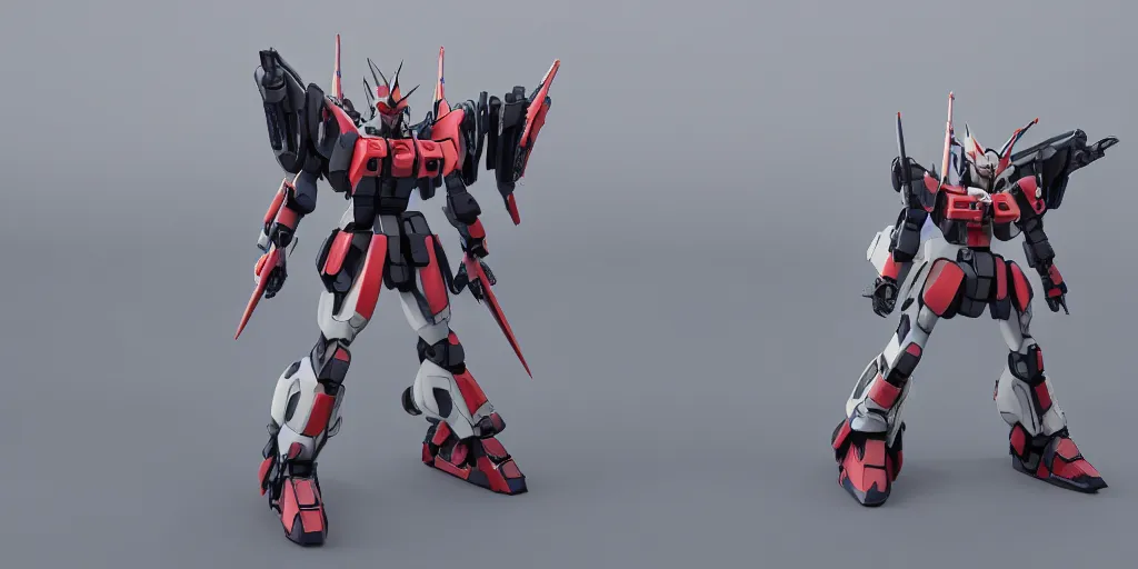 Prompt: isometric 3 d octane render of female gundams