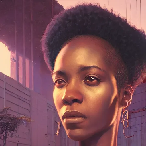 Image similar to highly detailed portrait of an african american woman in with the exosuitin gta v, stephen bliss, unreal engine, fantasy art by greg rutkowski, loish, rhads, ferdinand knab, makoto shinkai and lois van baarle, ilya kuvshinov, rossdraws, tom bagshaw, global illumination, radiant light, detailed and intricate environment