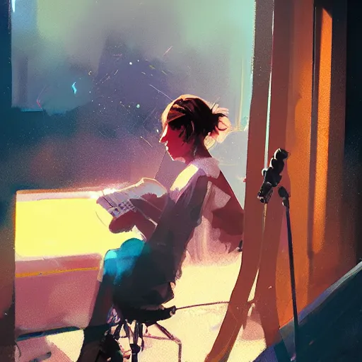 Image similar to a star is born by james gilleard and jeremy mann, extra wide angle