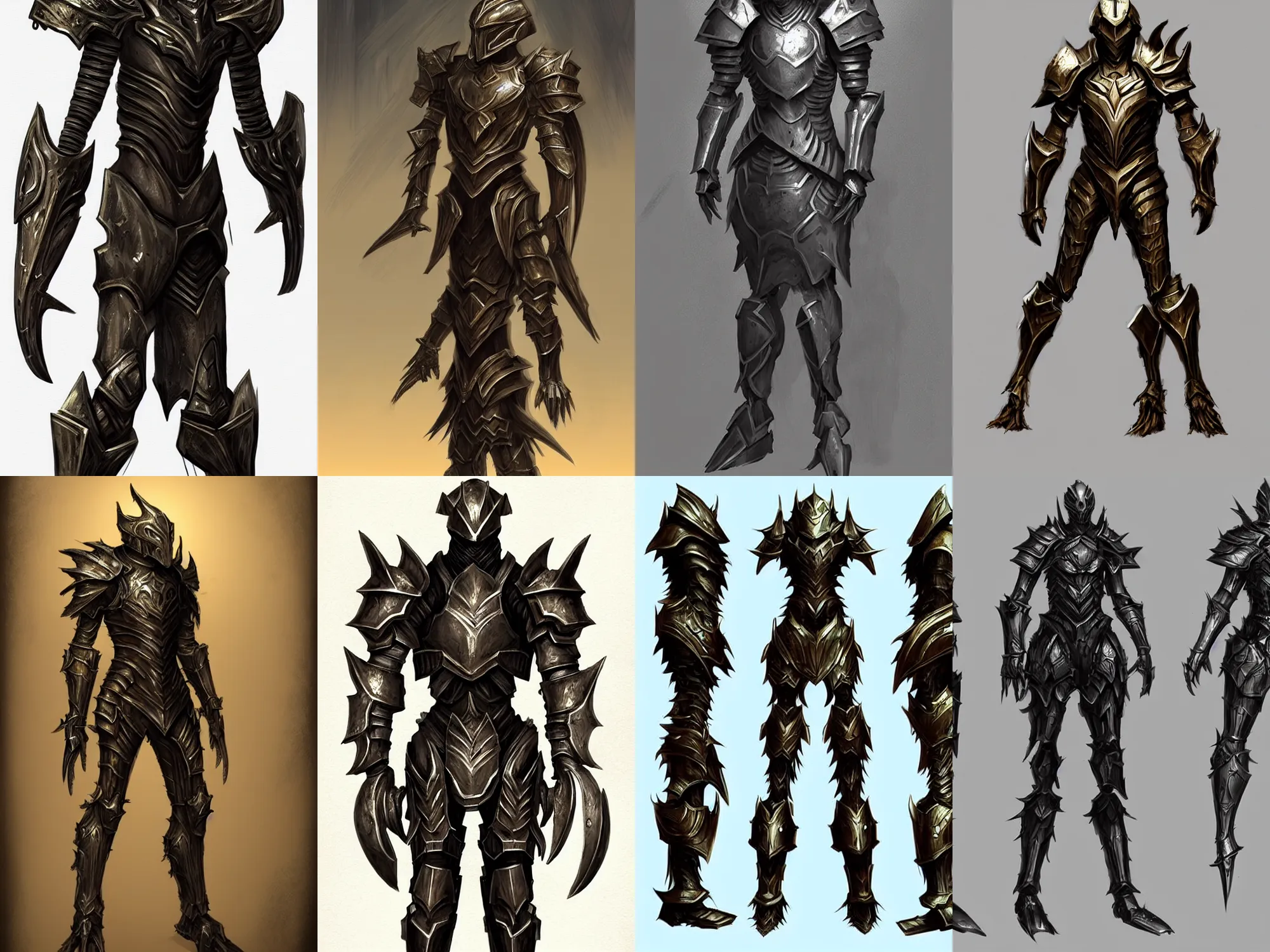 Prompt: huge armor, humanoid, extremely thin waist, fantasy concept art